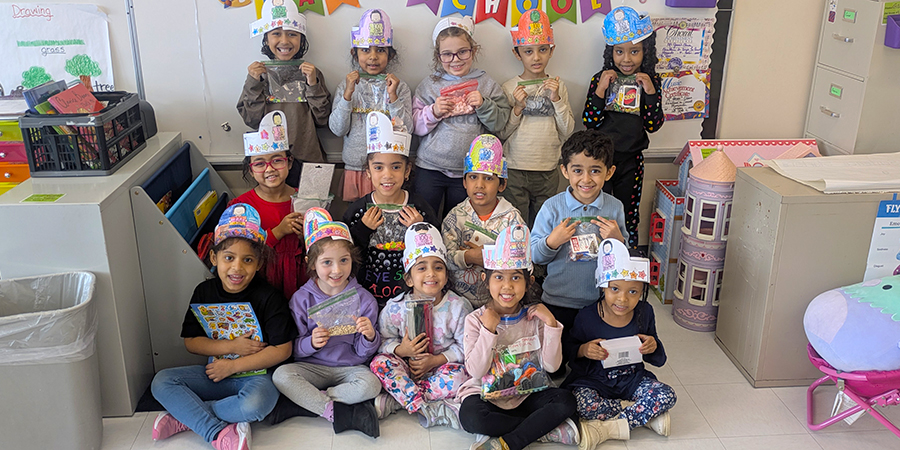 Scholars celebrating 100 days of learning