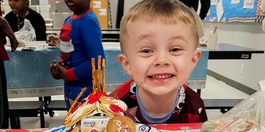 This student is happy to start the day at Menands.