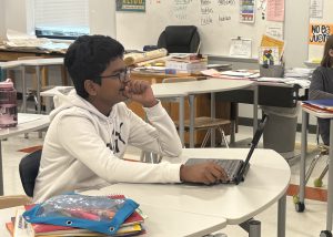 Student at his desk