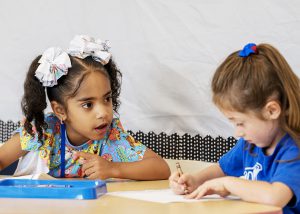 2 students talking