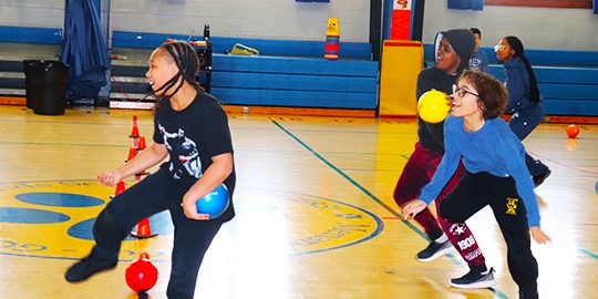 PhysEd_Gr6_Slider students playing dodge ball