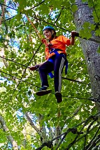 Student on a rope course